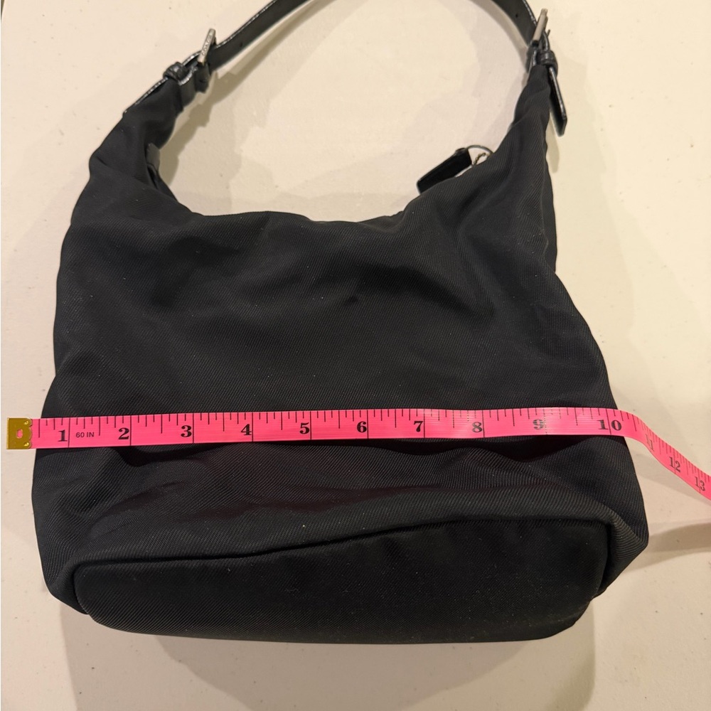 Vintage Coach Black Hobo Bag with Gold Accents - Picture 12 of 15